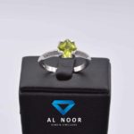 Silver ring for women with peridot