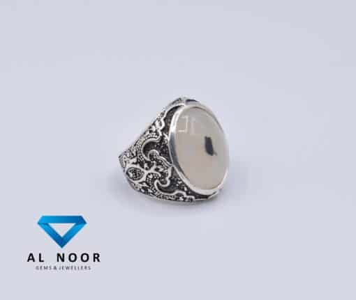 Silver rings for men with agate