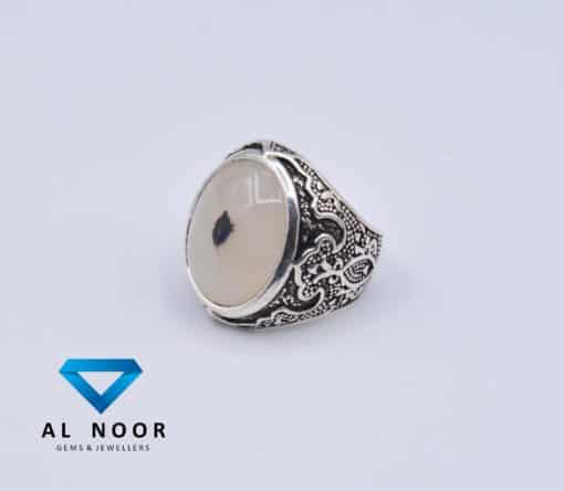 Silver rings for men with agate