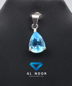 Silver Pendant with Blue Topaz