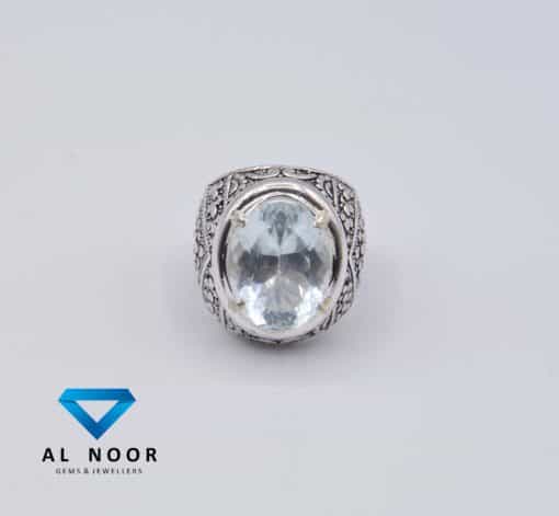 Silver rings for men with Aquamarine
