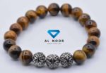 Brown Tiger eye Bracelet with silver beads