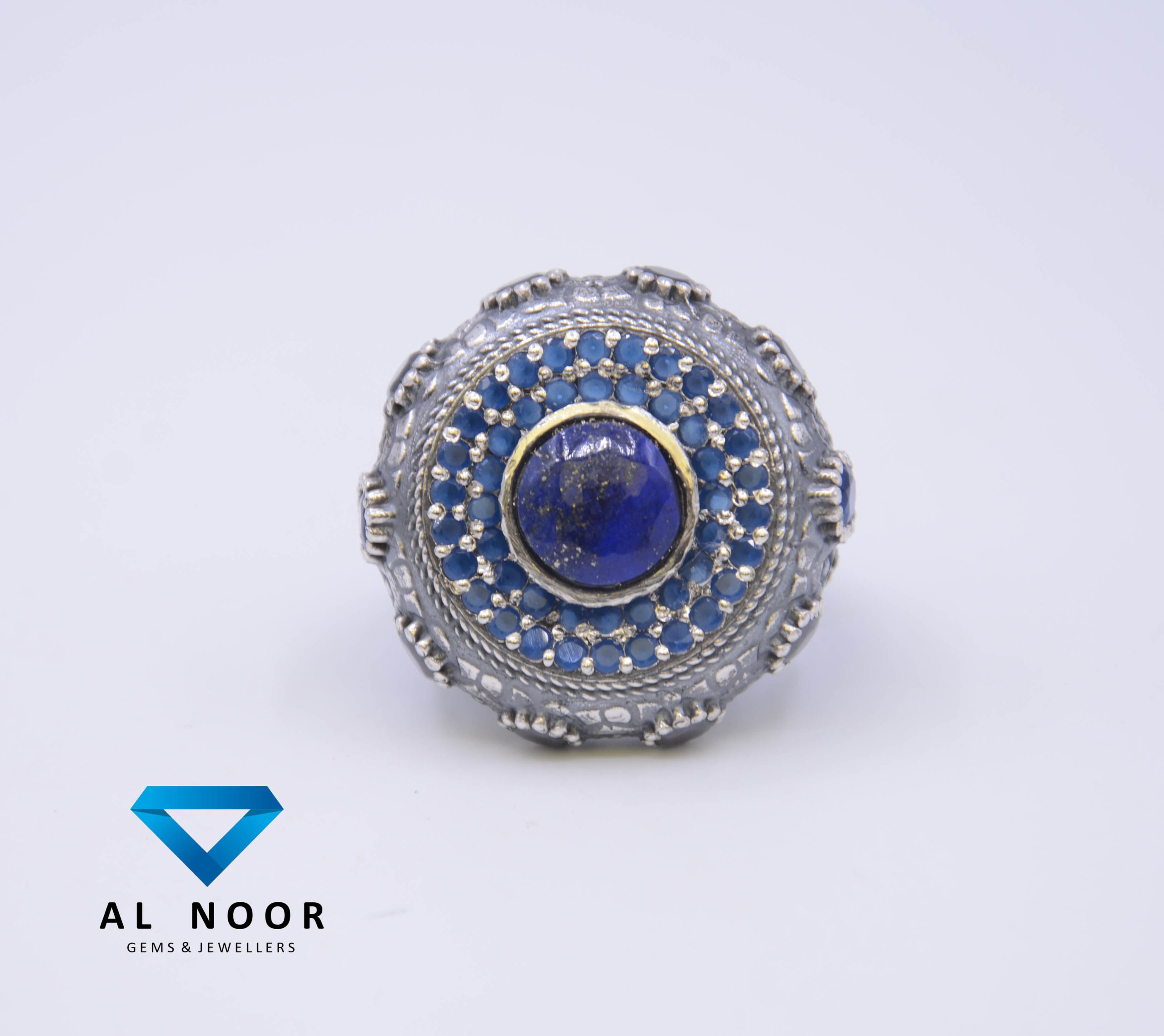 Simple Neelam Silver Ring Band | Real Gem Jewelry |Al Qasim Jewellers