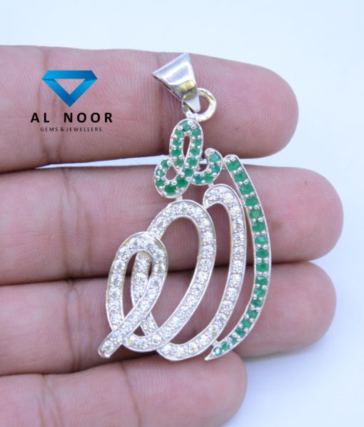 ALLAH, ALLAH Pendant, Silver Pendant, 925 Silver, Sterling Silver, Cubic Zirconia, CZ Pendant, Pendant in Pakistan