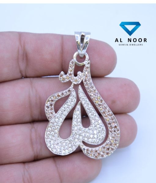 ALLAH, ALLAH Pendant, Silver Pendant, 925 Silver, Sterling Silver, Cubic Zirconia, CZ Pendant, Pendant in Pakistan
