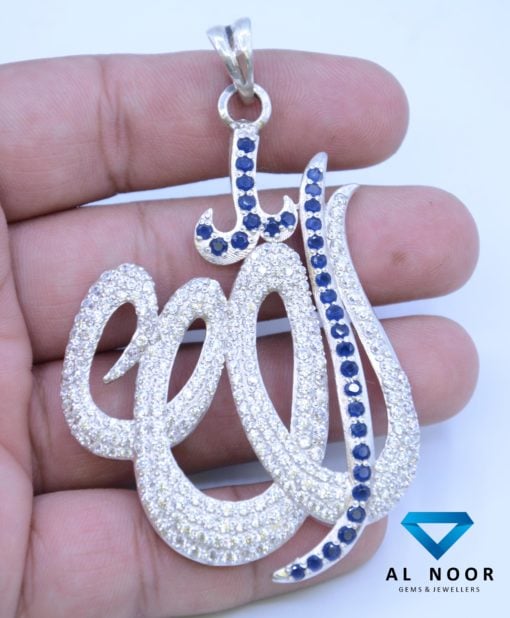 ALLAH, ALLAH Pendant, Silver Pendant, 925 Silver, Sterling Silver, Cubic Zirconia, CZ Pendant, Pendant in Pakistan