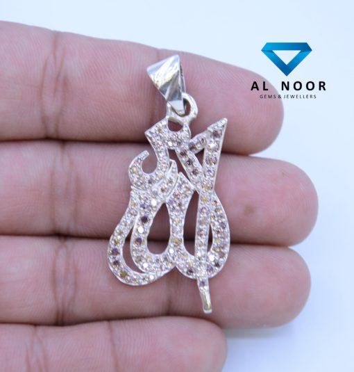 ALLAH, ALLAH Pendant, Silver Pendant, 925 Silver, Sterling Silver, Cubic Zirconia, CZ Pendant, Pendant in Pakistan