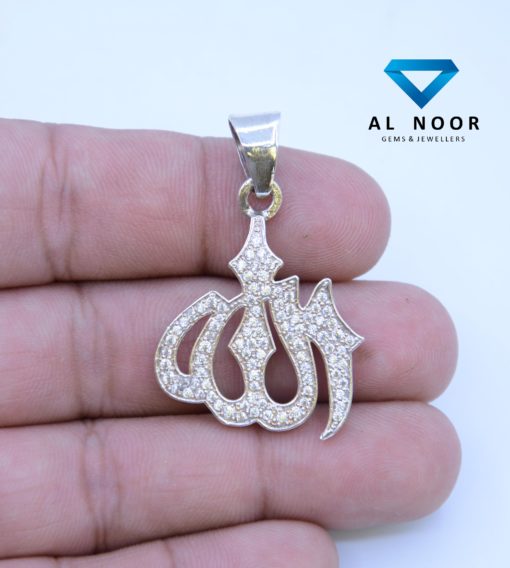 ALLAH, ALLAH Pendant, Silver Pendant, 925 Silver, Sterling Silver, Cubic Zirconia, CZ Pendant, Pendant in Pakistan